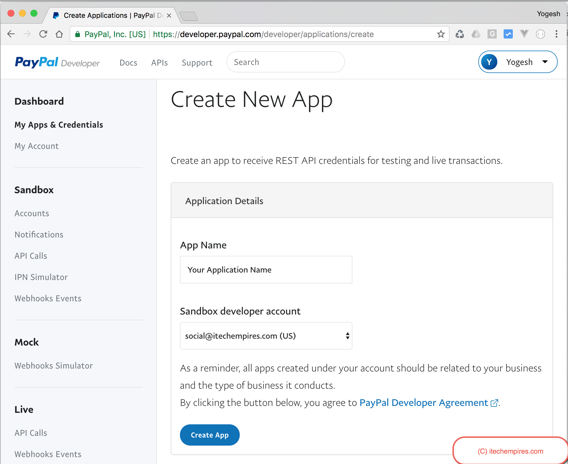Create New REST API Screen