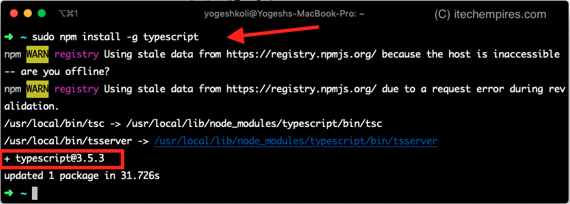Installing TypeScript Globally on Mac, Linux or Windows
