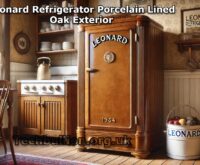 leonard refrigerator porcelain lined oak exterior